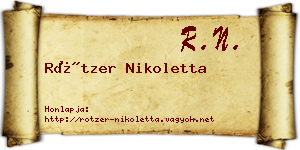 Rötzer Nikoletta névjegykártya